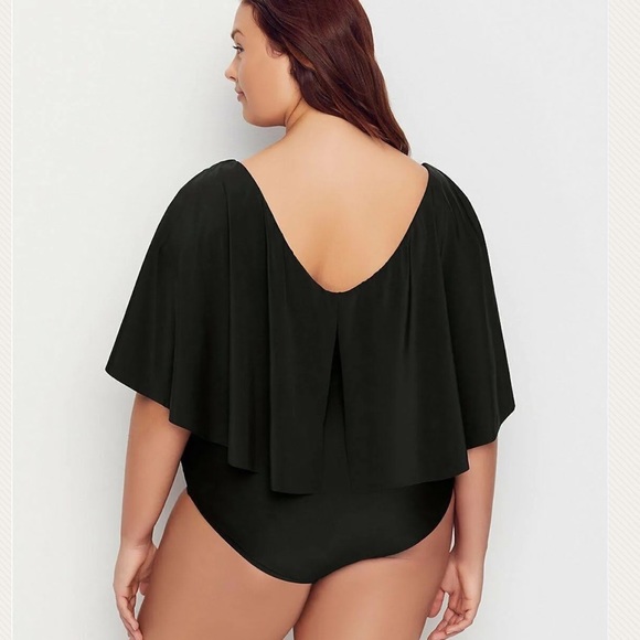 Raisins Curve Black Stingray Plus One Piece Swimsuit 22W - Picture 8 of 15